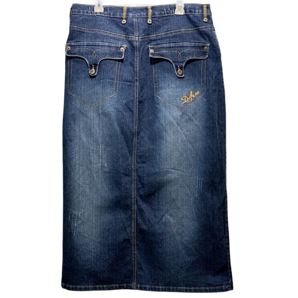 Defuse Blue Denim Skirt Size 17/18 - Picture 3 of 5
